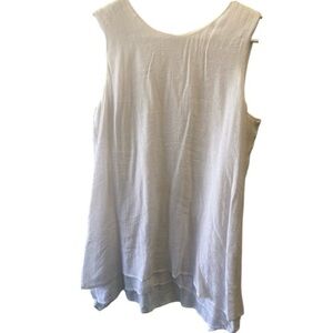 Linen white sleeveless tank flowy shirt women’s size small i am guessing